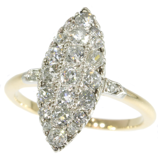 Belle Epoque old mine brilliant cut diamonds engagement ring